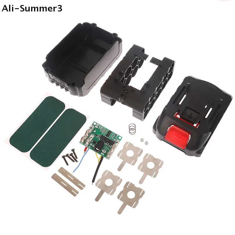 【AuHn】Power Tool Case BMS 21V Battery Storage Box For Wireless Electric Angle Grinder Cutting 18650 Battery Case Without Battery