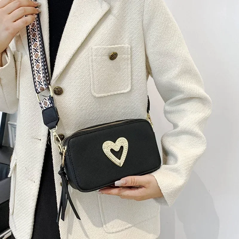 Luxury Square Shoulder Bags for Women Retro Spliced Camera Bags Female Love Diamond Crossbody Bags Phone Bags Designer Handbags