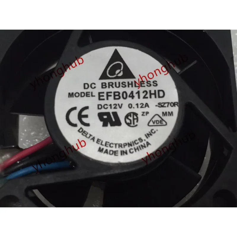 Delta Electronics EFB0412HD SZ70R DC 12V 0.12A 40x40x20mm 3-Wire Server Cooling Fan