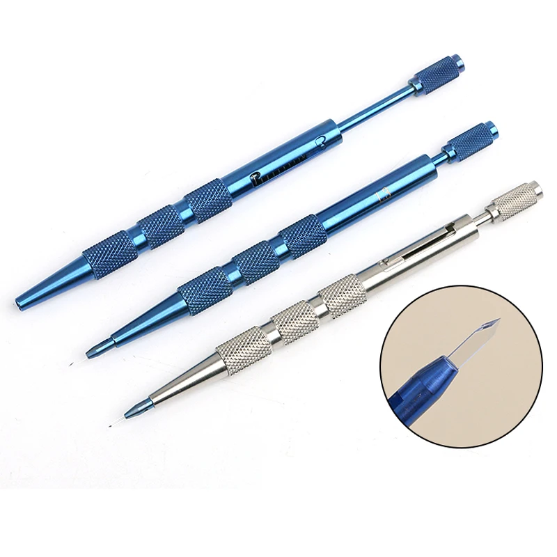 Hair planting artificial gemstone knife ophthalmic surgical instrument triangle single-sided side cutter head