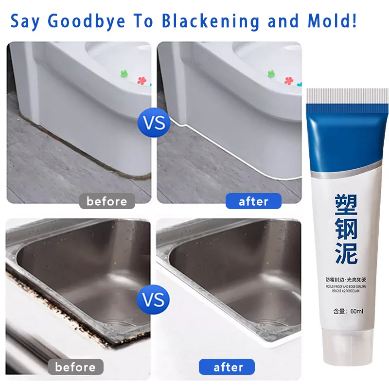 Household Caulking Sealant Plastic Steel Mud Waterproof sealant Kitchen Bathroom Anti-mildew Glue Epoxy Resin Leak Plugging Glue