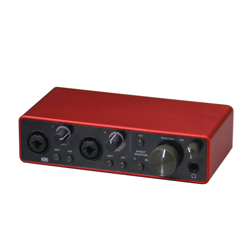 Scarlett Gravação Profissional Audio Interface, placa de som atualizada com Mic Preamp, 3rd Gen, USB, Novo