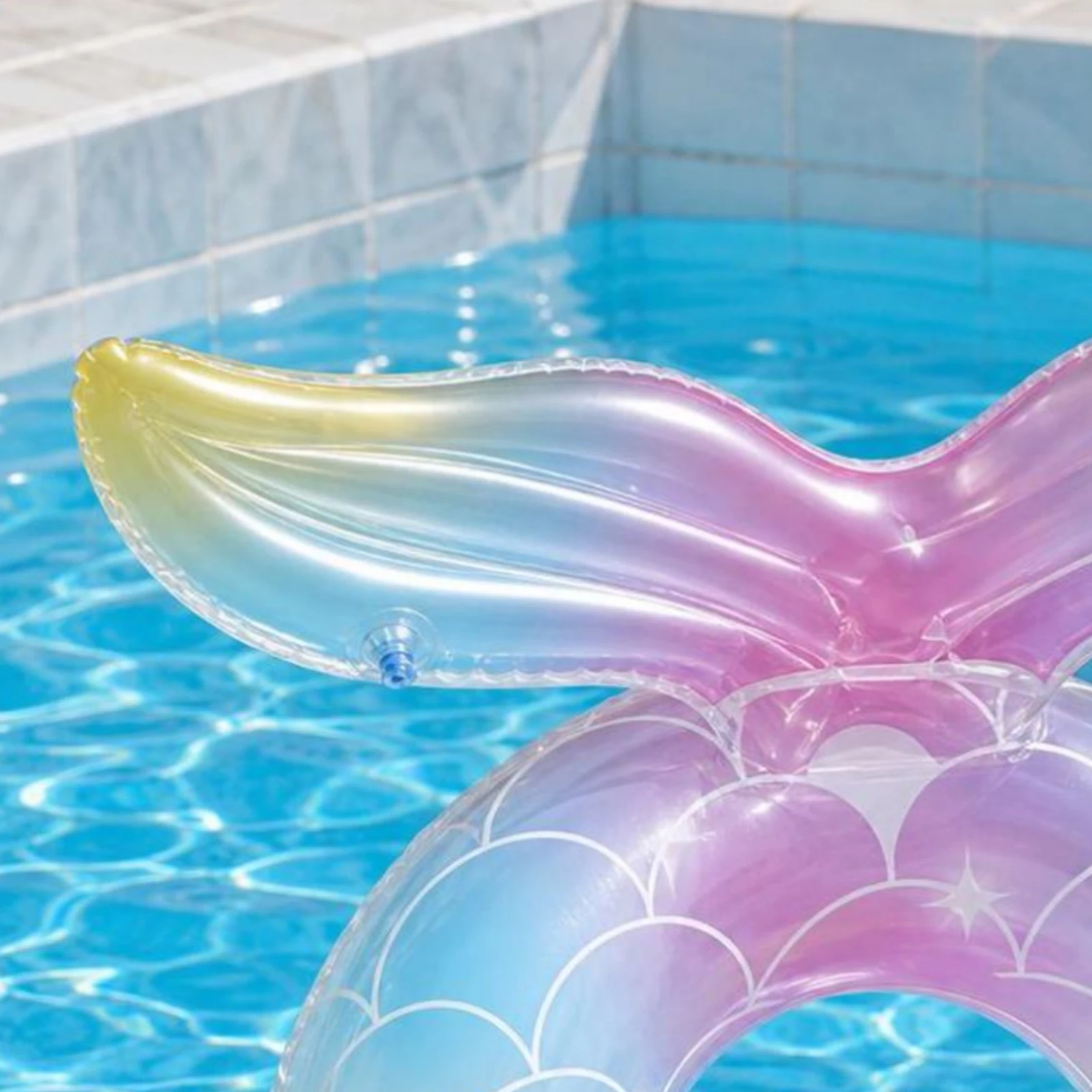 Mermaid Tail Swim Float Rainbow Mermaid Pool Buoy with Seat Pool Buoy with Seat Lightweight for Children, Beach