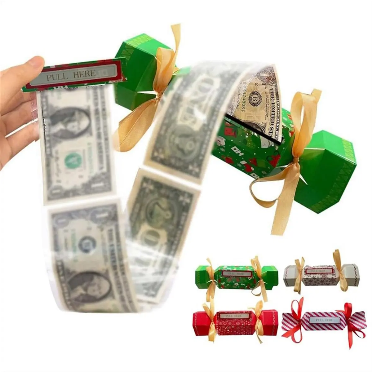 2026 Trend Christmas Candy Money Box, Christmas Money Bag Surprise Money Bag Money Candy Pull Box Money Bag Gift C