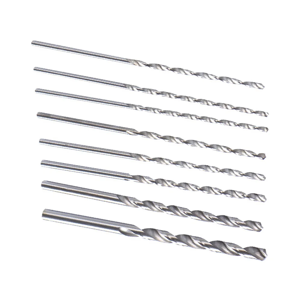 

8Pcs Heavy-Duty Drill Bits High-Speed Steel Long Twisting Design for Metal Wood Straight Shanks High Efficiency Cutting Tool