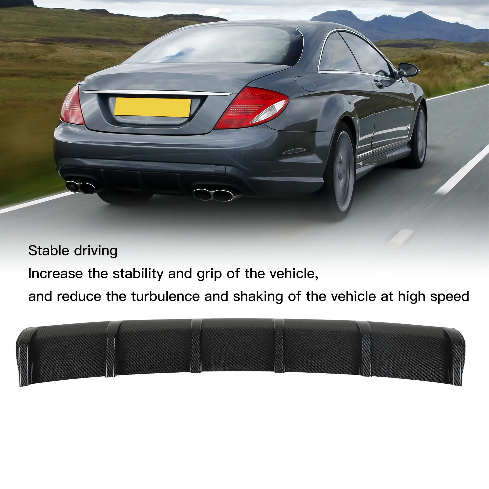 Fin Chassis Deflector Universal Carbon Fiber Pattern Rear Bumper Diffuser Streamlined Stable Grip Sporty  for A3 A6