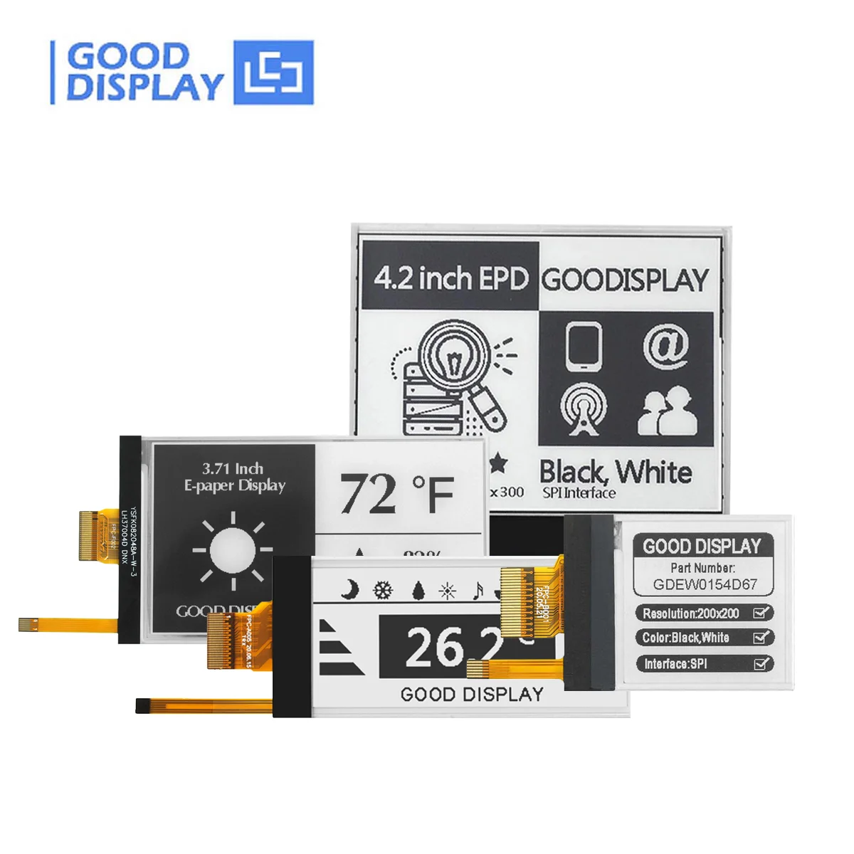 E-Paper Display with Front Light | 1.54