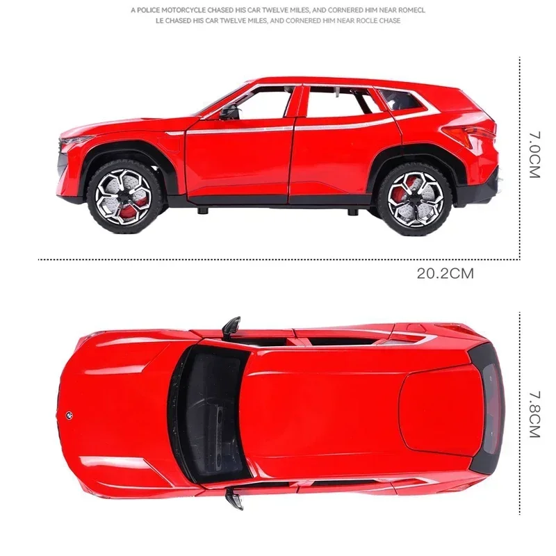 نموذج سيارة من سبيكة BMW XM للأطفال ، بخاخ مقياس دييكاست ، صوت وخفيف ، ألعاب معدنية ، مركبات للأولاد ، صوت مصغر جماعي