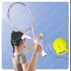 Tennis Trainer Single Rebound with Line Carbon Tennis Rackets Adult Automatic Rope One Person Practice Fixed Gadget