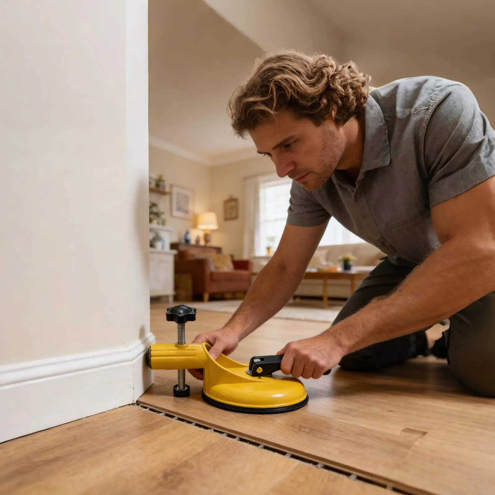 Strumento per ventosa per pavimenti per carichi pesanti Strumento per pavimenti con ventosa regolabile per livellare per piastrelle di assi Battiscopa in legno duro