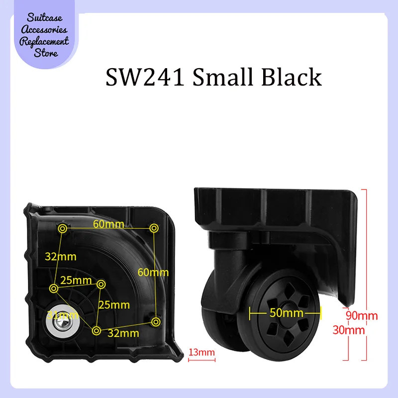 Accessoires de remplacement de roue de chariot de roue universelle, étui de voyage à roulettes, poulie à usure silencieuse, adapté au touriste américain SW241