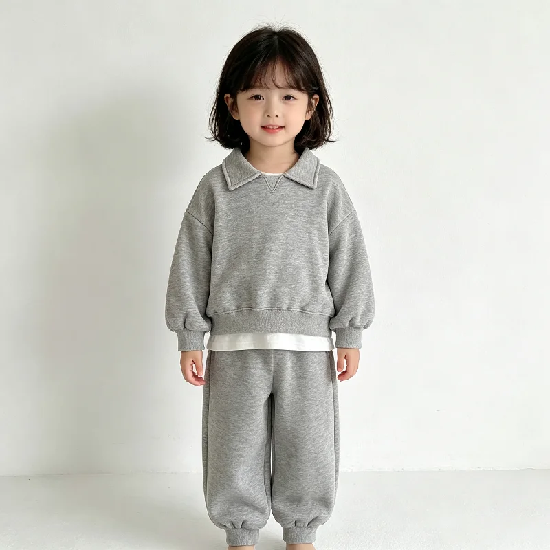 Spring Boys Girls Tracksuits Sets Autumn Children Casual Sports Suits Kids Solid Sweatshirts+Pants 2Pcs Outfits 0-5 Years Old
