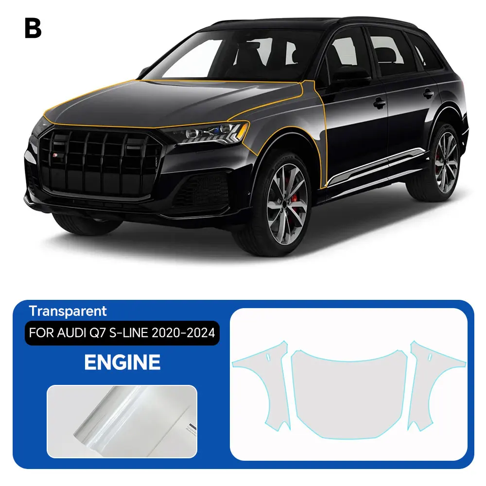 

For Audi Q7 S-Line 2020-2024 TPU Paint Protection Film Self-Healing Clear Bra Pre-cut PPF Kit Car Body Anti-Scratch Resistant