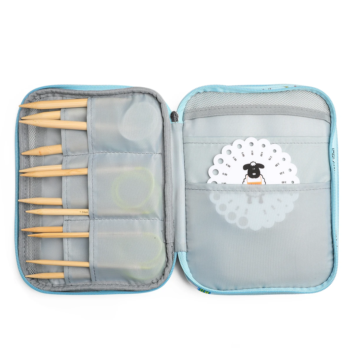 Yellow Lemon Empty Knitting Needles Storage Bag Waterproof Knitting Kit Case Organizer Bag For Sewing Tool Accessories Gift