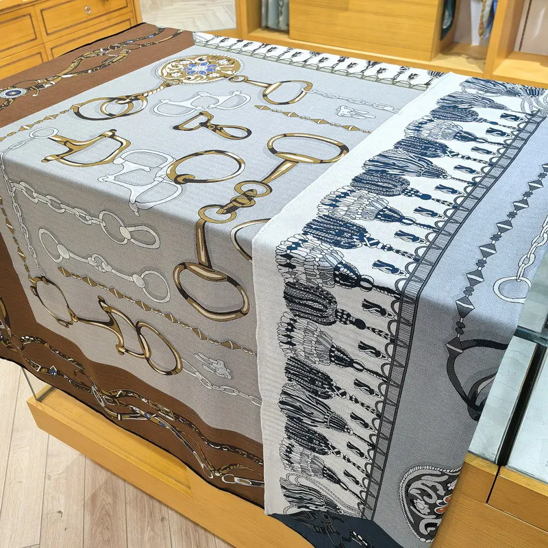 

Double-sided Scarf Luxury Large Shawl AB Faced Wool Silk Stole Hand Rolled Edge Scarves Foulard Designer Big Shawls Cape 135cm