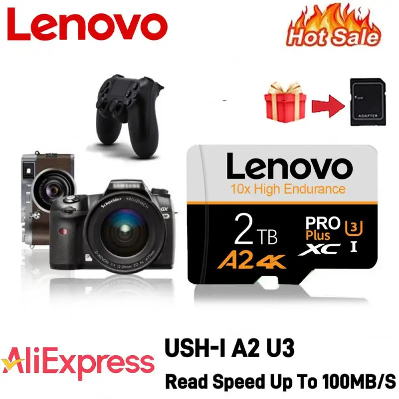 Lenovo Micro TF SD Card Mini SD Class10 128GB 256GB 512GB High Speed Write Super Compatibility Phone Camera A2 U3 Meomory Card