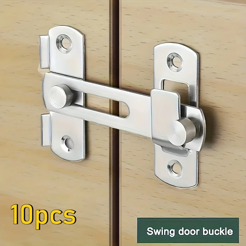 10pcs Heavy-Duty Stainless Steel Door Lock Guard Bolt -Unbreakable,Weather-Resistant,and Tamper-Proof for Enhanced Home Security