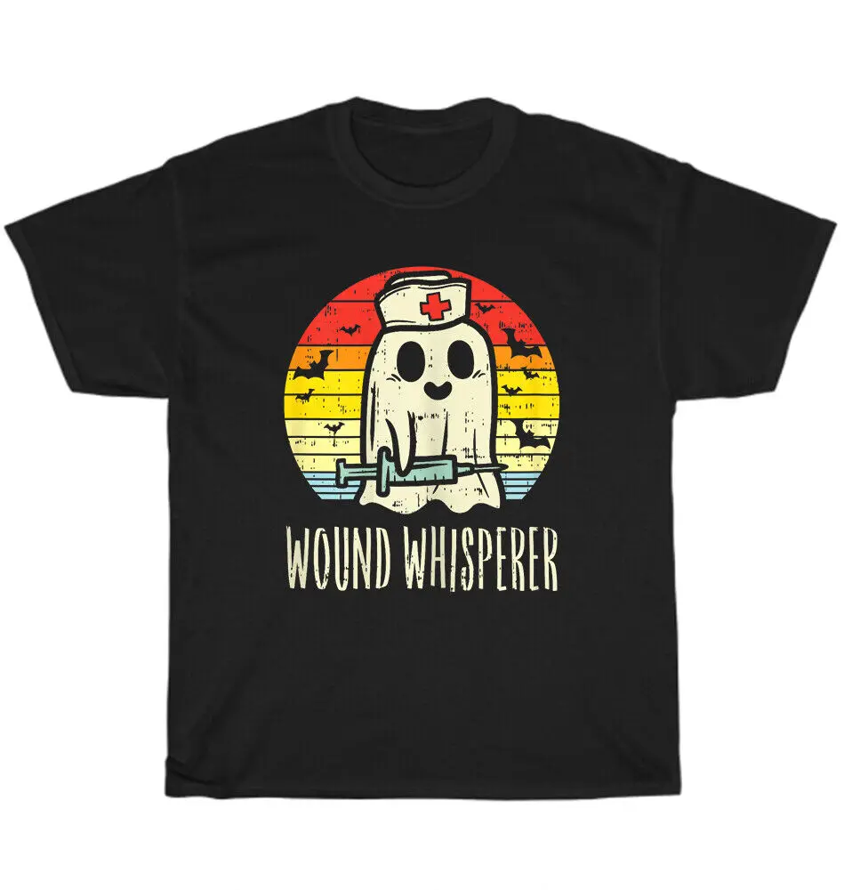 Vintage Wound Whisperer Ghost Nurse Boo Halloween Nursing RN T-Shirt Unisex Gift