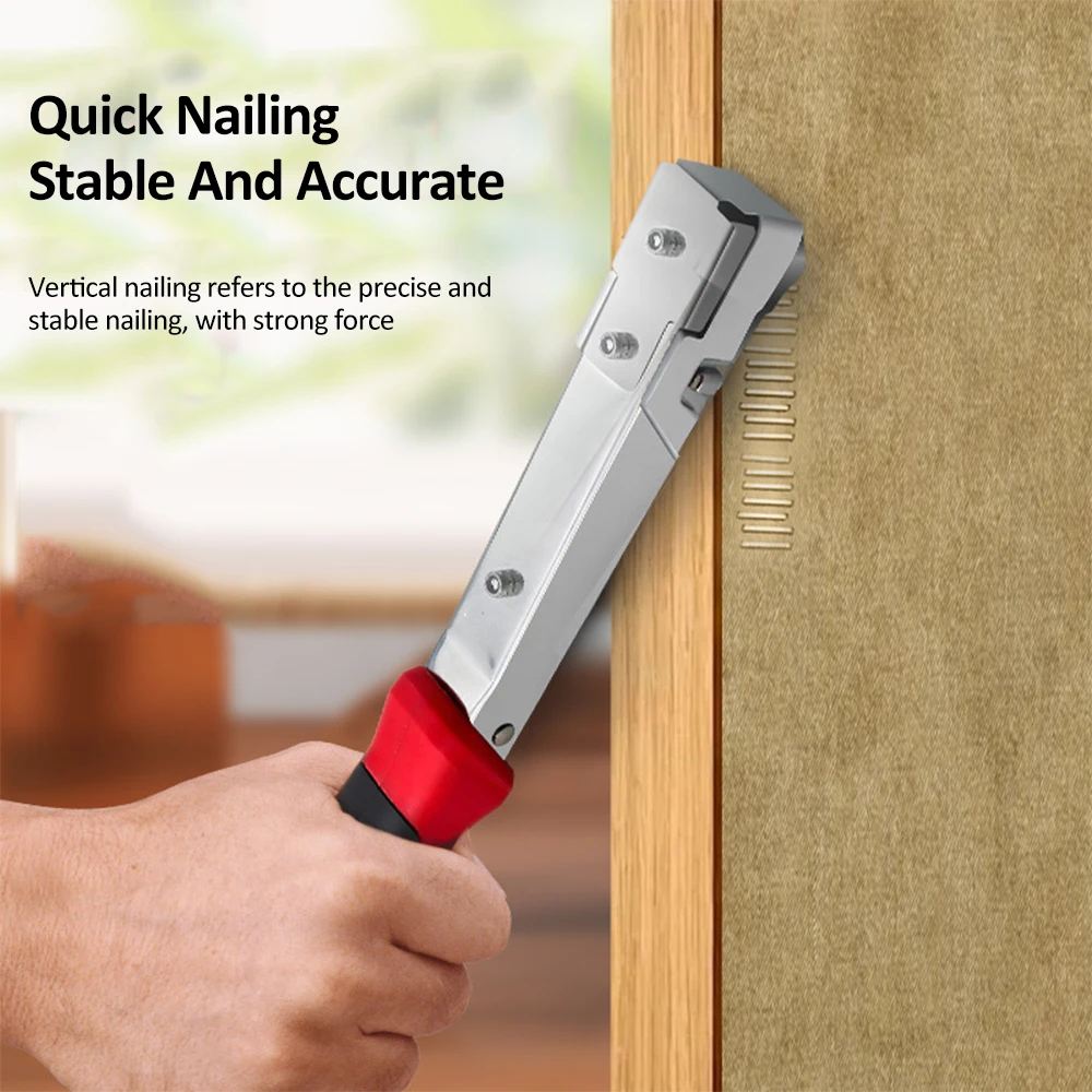 

Handheld Hammer Tacker Stapler for Door Type Staples - Extra-Efficient Manual Hammer Stapler for Furniture Production