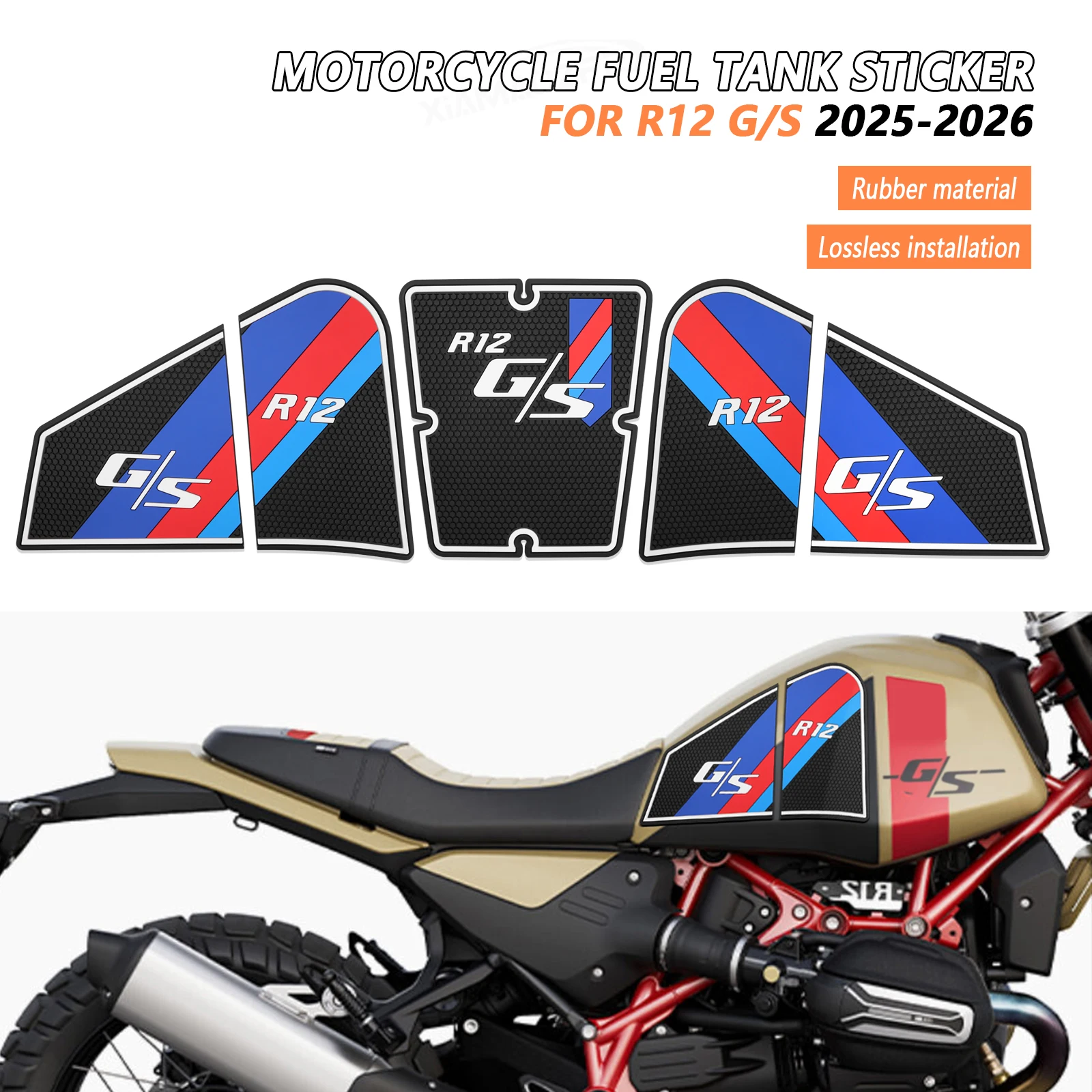 

Fit For BMW R12GS R12G S R12 G/S 2025 2026 Motorcycle Rubber Tank Pad Sticker Side Tank Pad Anti Scratch Decal Non-slip Sticker