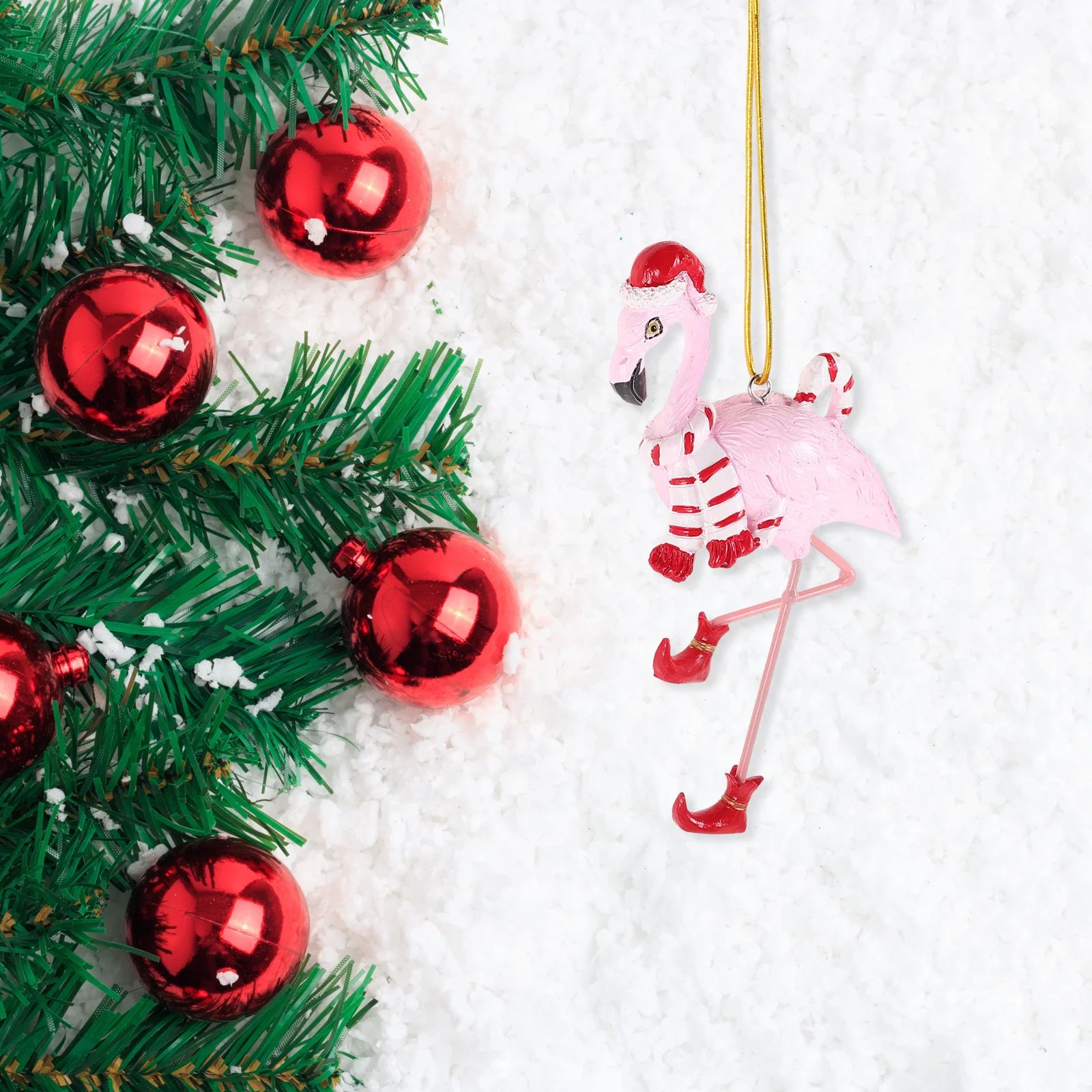 Flamingo Christmas Decor Pink Resin Ornaments Eyecatching Meticulous Craftsmanship Versatile Home Decoration Pendants