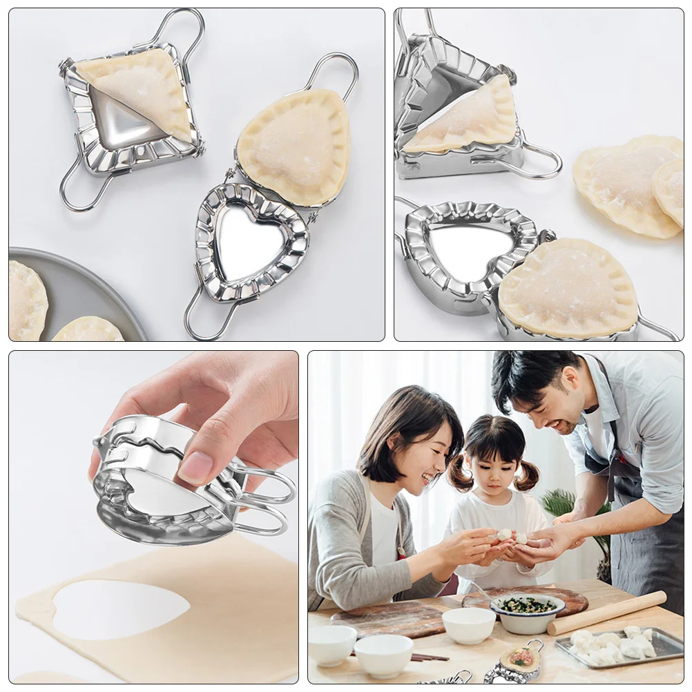 

1Pc Heart Formed Stainless Steel Dumpling Mould Silver Pastry Making Equipment Baking Supplies