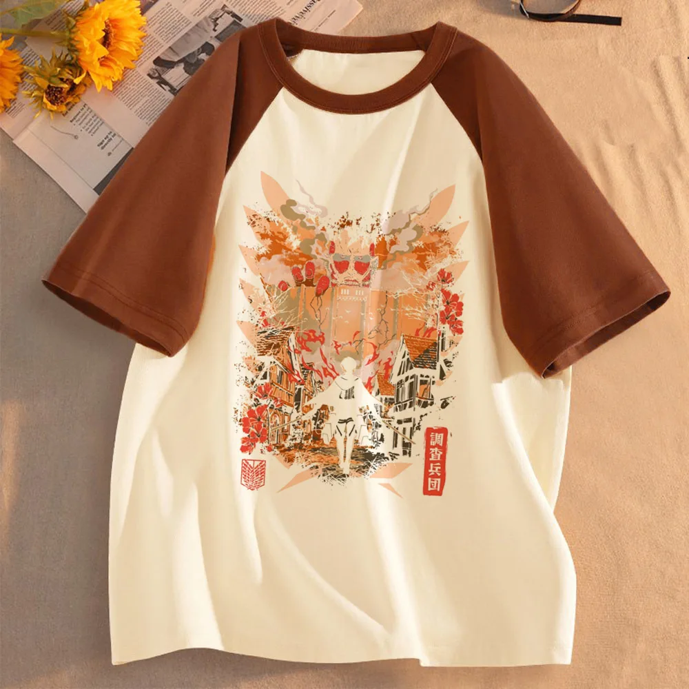 Attack on Titan t-shirt shoujo cheap cute 2000s top tees gyaru streetwear Psychedelic aesthetic party