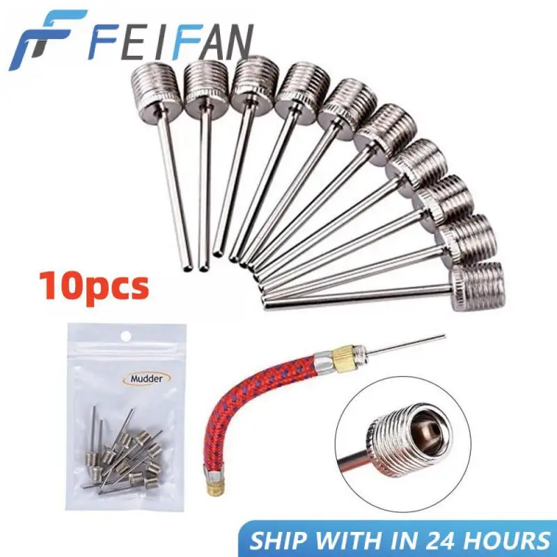 10pcs Sport Ball Inflating Pump Needle For Football Basketball Soccer Inflatable Air Valve Adaptor Stainless Steel Pump Pin