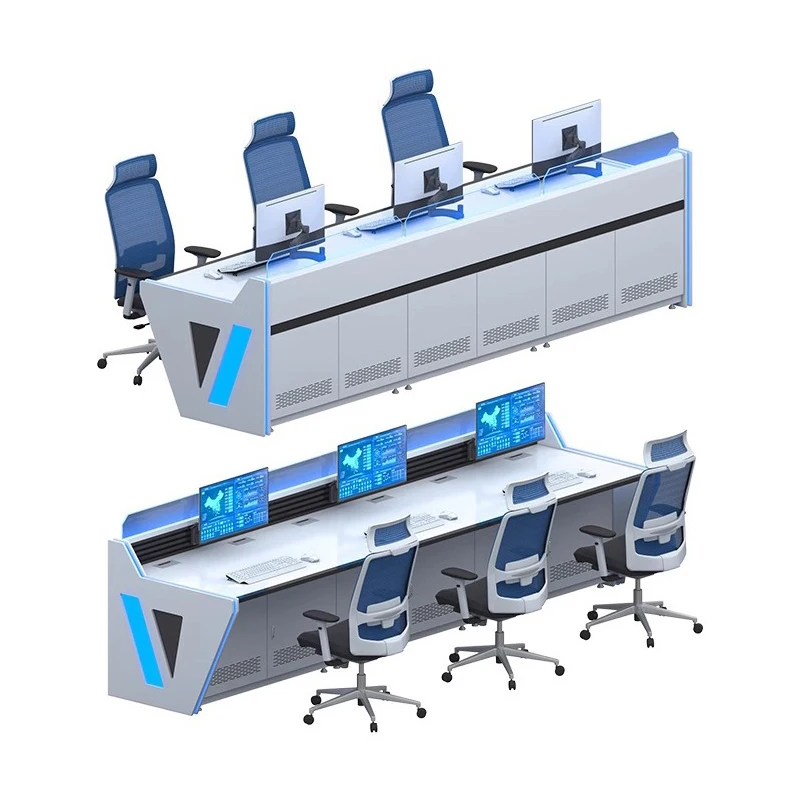 

*Modern Painted Arc Shaped Center Console Command Center Monitoring Desk with Modular Design and Adjustable Height for Office