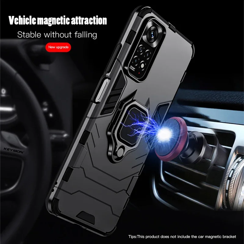 Shockproof Case For Xiaomi Redmi Note 8 9 10 11 12 13 Pro Plus 5G 4G 12S 11S 10S 9S 10T 10C 12C 13C Magnet Case Back Cover Funda