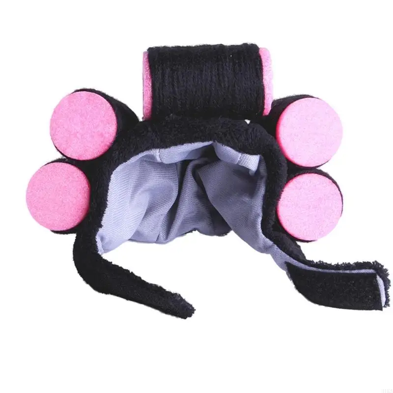 

31KA Funny Hat Hair Rollers Landlady Costume Birthday Pet Cosplay Supplies Pet Wear Adjustable Sticker