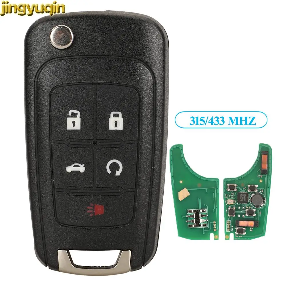 Jingyuqin 5pcs Keyless go Smart Key Alarm 433MHZ ID46 For Opel Astra Vectra Corsa Chevrolet Aveo Cruz Camero Buick Encore