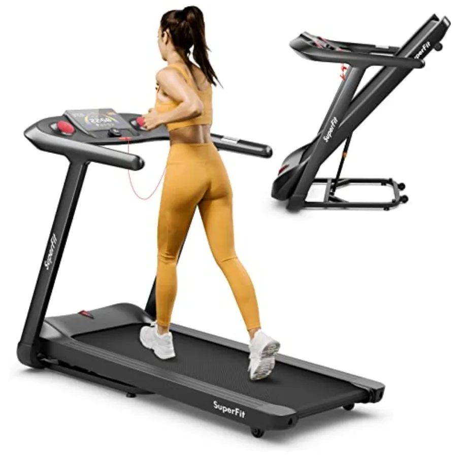 

4.75HP Folding Treadmill with 15% Auto Incline and Voice Control Electric Running Machine with Blue Tooth Speaker 20 Preset Pro