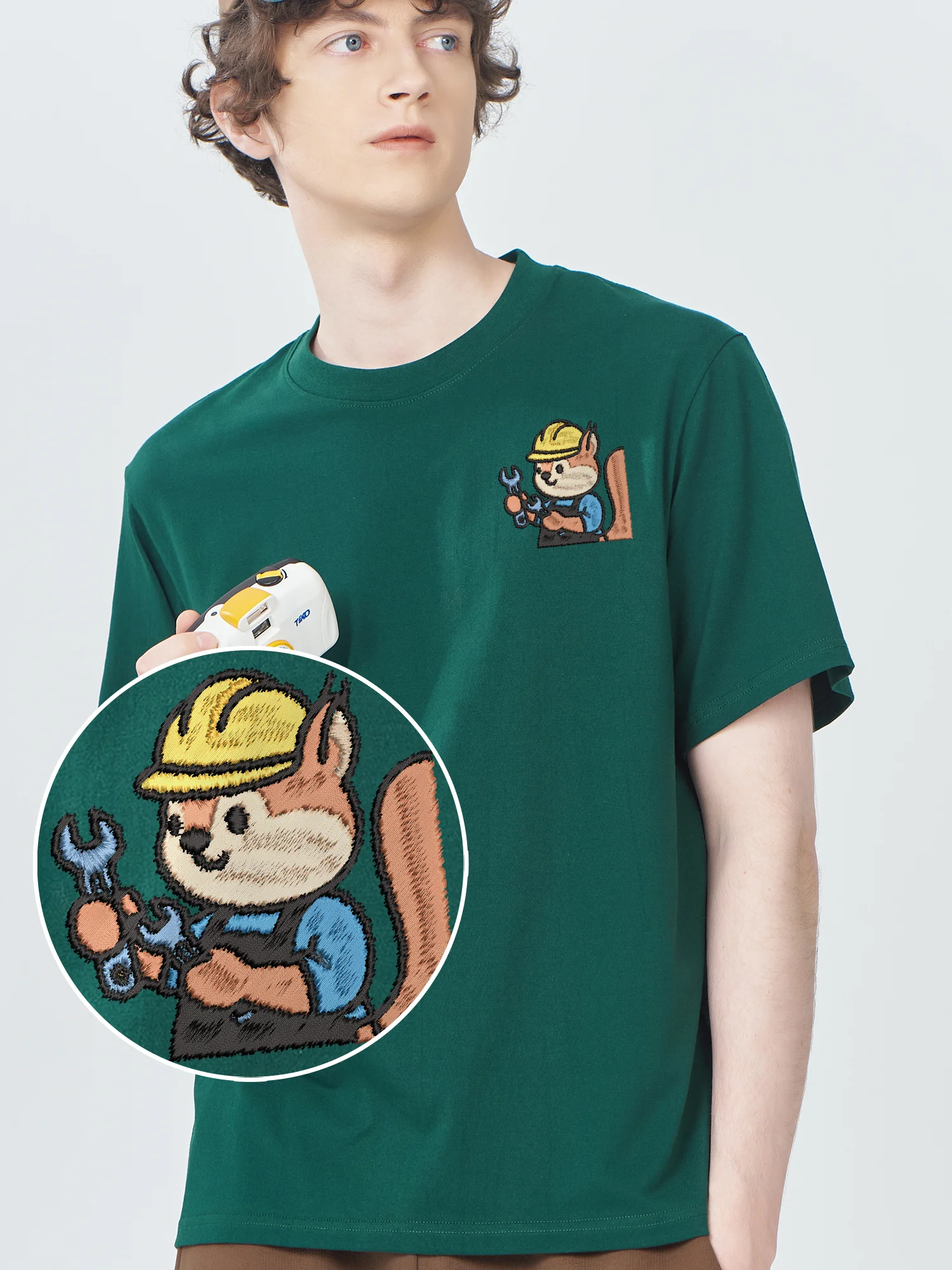 

Футболки с вышивкой Fox Repairman, футболка с рисунком, дышащие новые топы и футболки, мужские подарочные забавные одежды с вышивкой ​