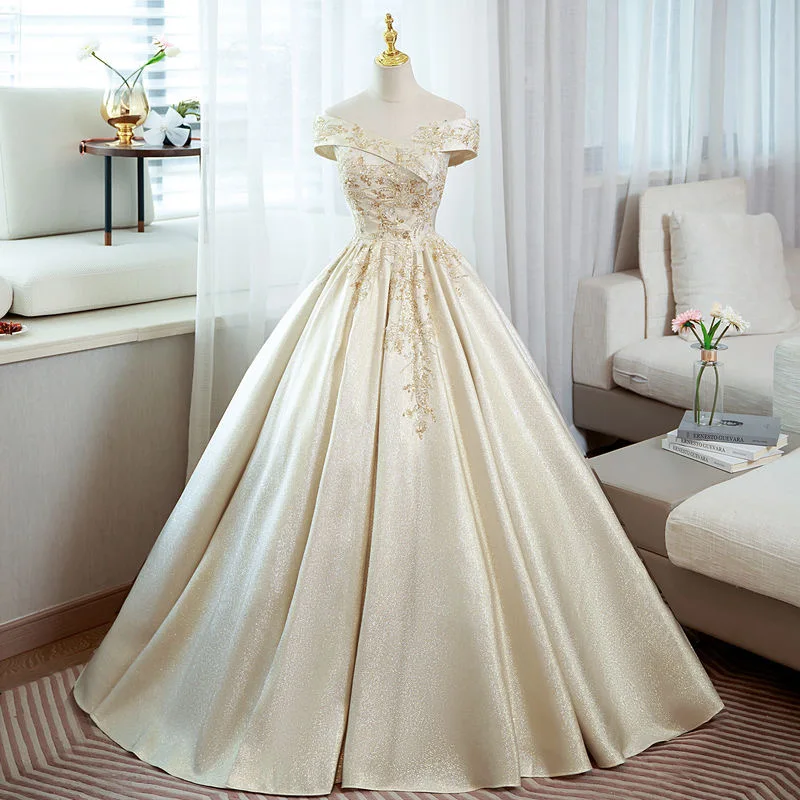 Evening dress new stage performance host toast dress bridal dress