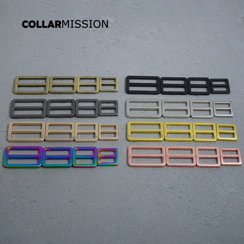 1PC Tri-Glide DIY Accessory High-Quality Plated Metal Buckle for 20mm Sewing Bag Belt Dog Cat Collar - 8 Color Options