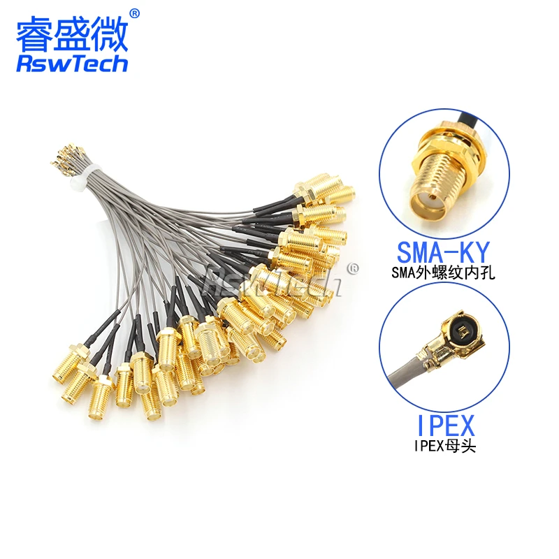 1PCS IPEX to SMA external screw internal hole mini network card interface 0.81 line SMA to IPEX4 fourth generation adapter cable