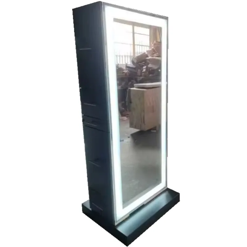 2020 Franse stijl zilveren kapperszaak stylingstation Haarspiegel stylingstation met tv en led 5 jaar garantie