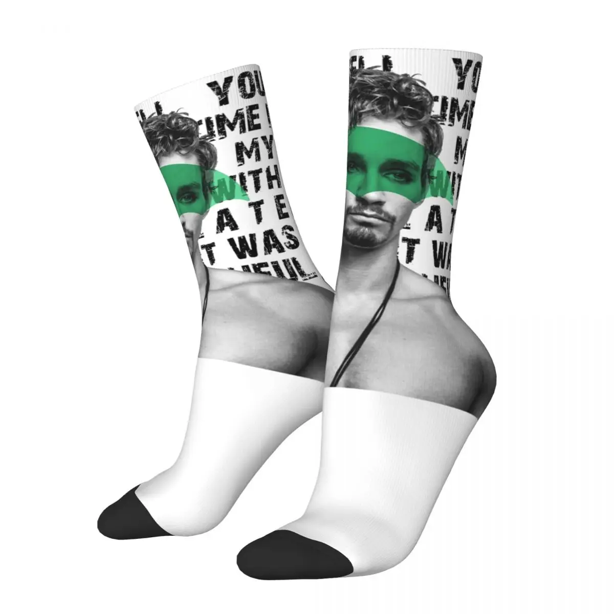 

Harajuku Umbrella Academy Klaus Basketball Socks Polyester Middle Tube Socks for Unisex Sweat Absorbing