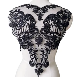 Black Ivory Sequin Wedding Patch Lace Lace Flower Hollow Sexy DIY Accessories RS3099