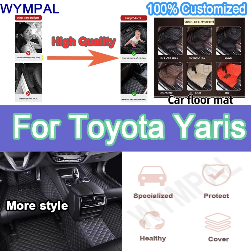 

Luxury Auto Car Floor Mats For Toyota Yaris 2008 2009 2010 2011 2012 2013 Foot Pads Automobile Parts Covers Accessories Custom