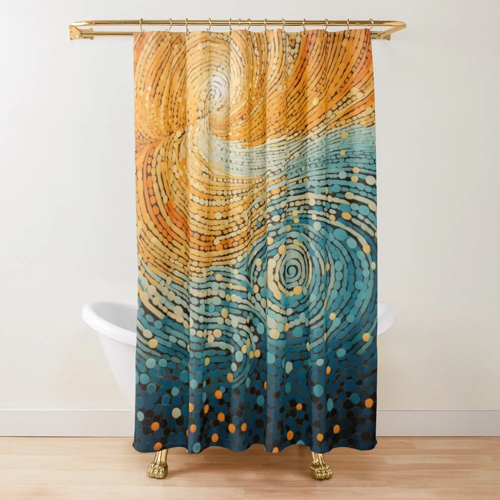 Aboriginal Authentic Art - Hot And Cold Collision Shower Curtain Bathroom Deco Luxury Bathroom Anime Bathroom Curtain