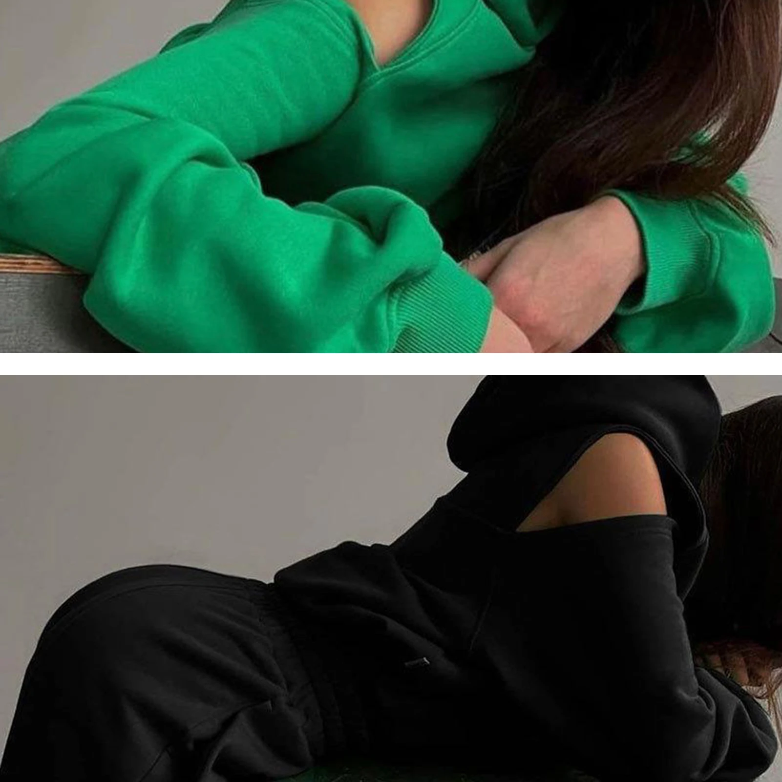 

Женский спортивный костюм, осенняя мода, теплые толстовки с капюшоном, комплекты из двух предметов, однотонные повседневные пуловеры с капюшоном, комплекты с длинными брюками