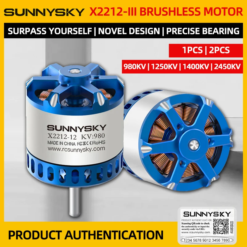 1PCS/2PCS SUNNYSKY X2212-III X2212 2212 Brushless Motor 980KV 1250KV 1400KV 2450KV 3-4S Lipo For FPV RC Racing Drone Airplane