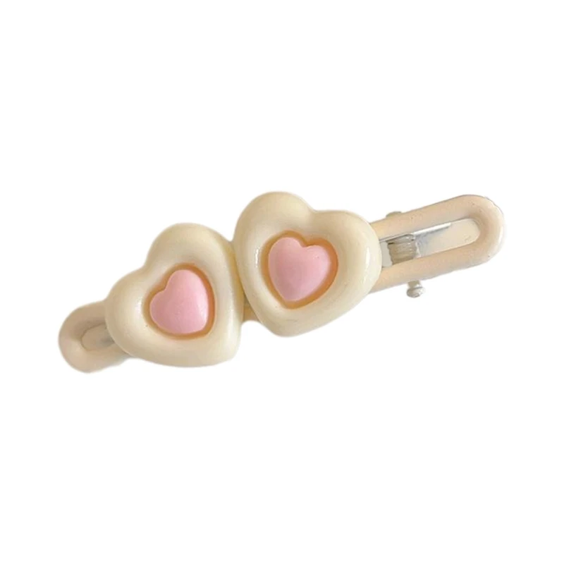 2023 New  Heart Shape Hairpins Hot Girls Duckbill Heart Hair Clip Spring Summer Hair Clip for Woman Ponytail Hair Clip