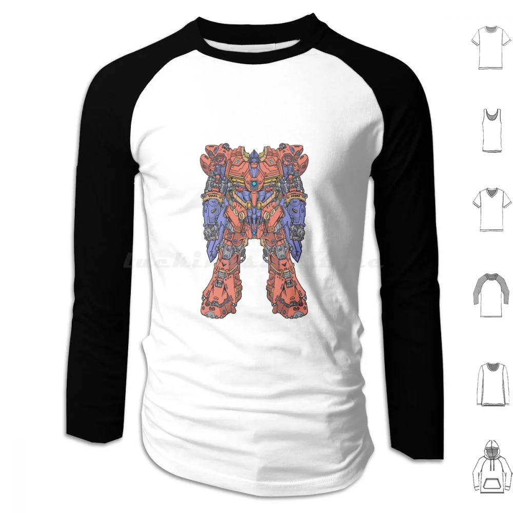 Futuristic Danger Giant Mecha Robot Builded By Head Arm Body Leg Weapon Illustration Premium Vector Cotton Men Women