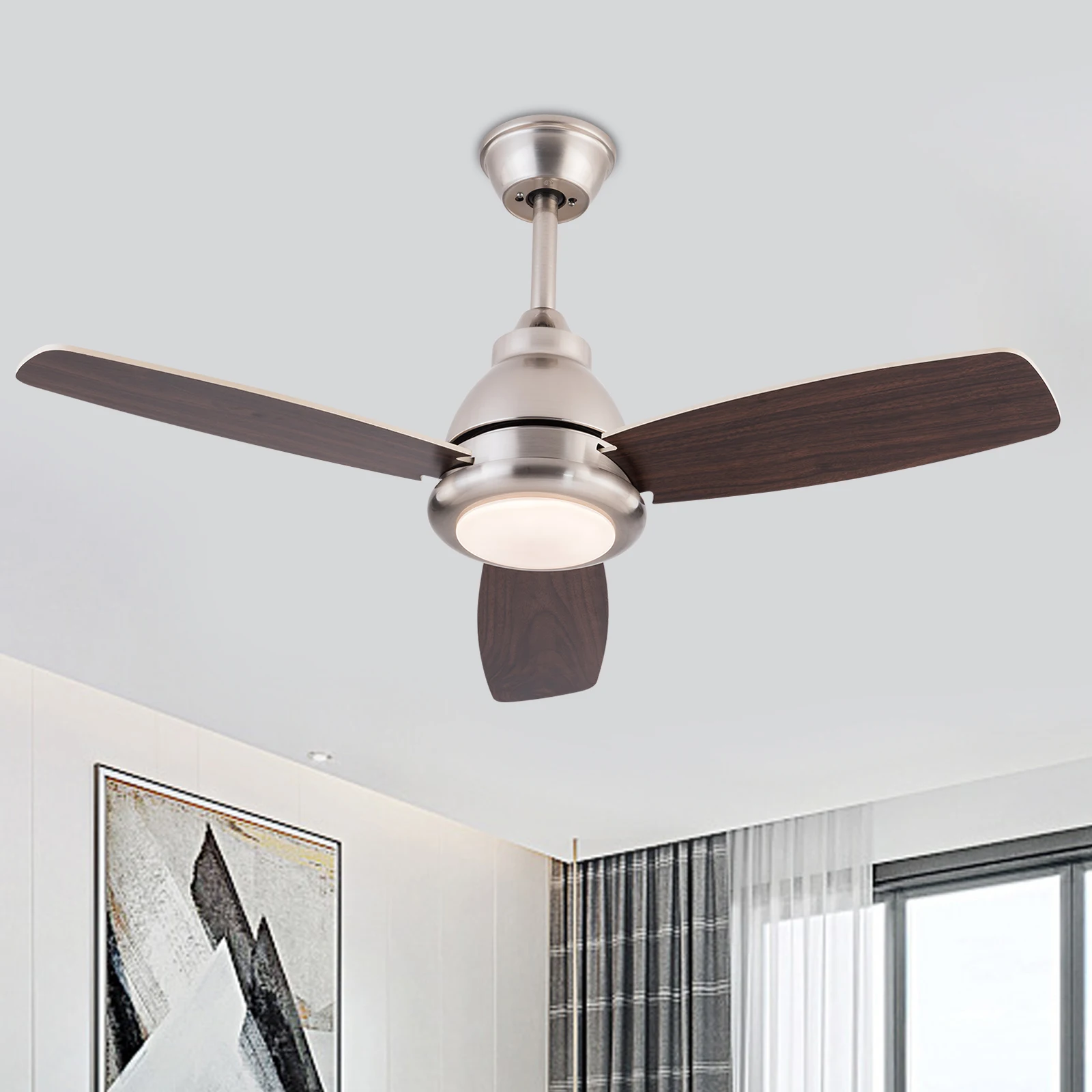 

3 Blades Ceiling Mounted Ceiling Fan Light Remote Control Ceiling Fan Light Indoor for Farmhouses Bedrooms Dining Rooms
