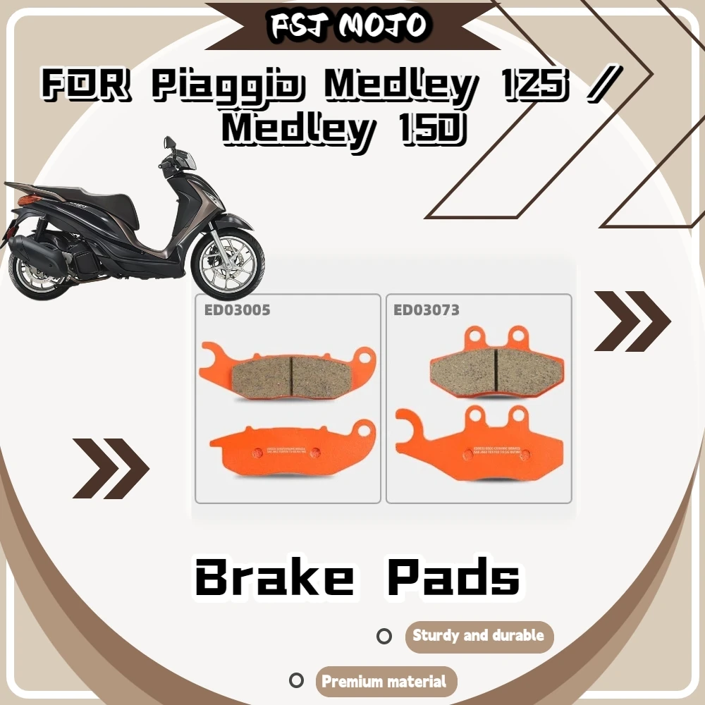 For Piaggio Medley125 150 ABS Ceramic Super Alloy Brake Shoe High Temp Copper Layer Slotted Heat Dissipation Accessory