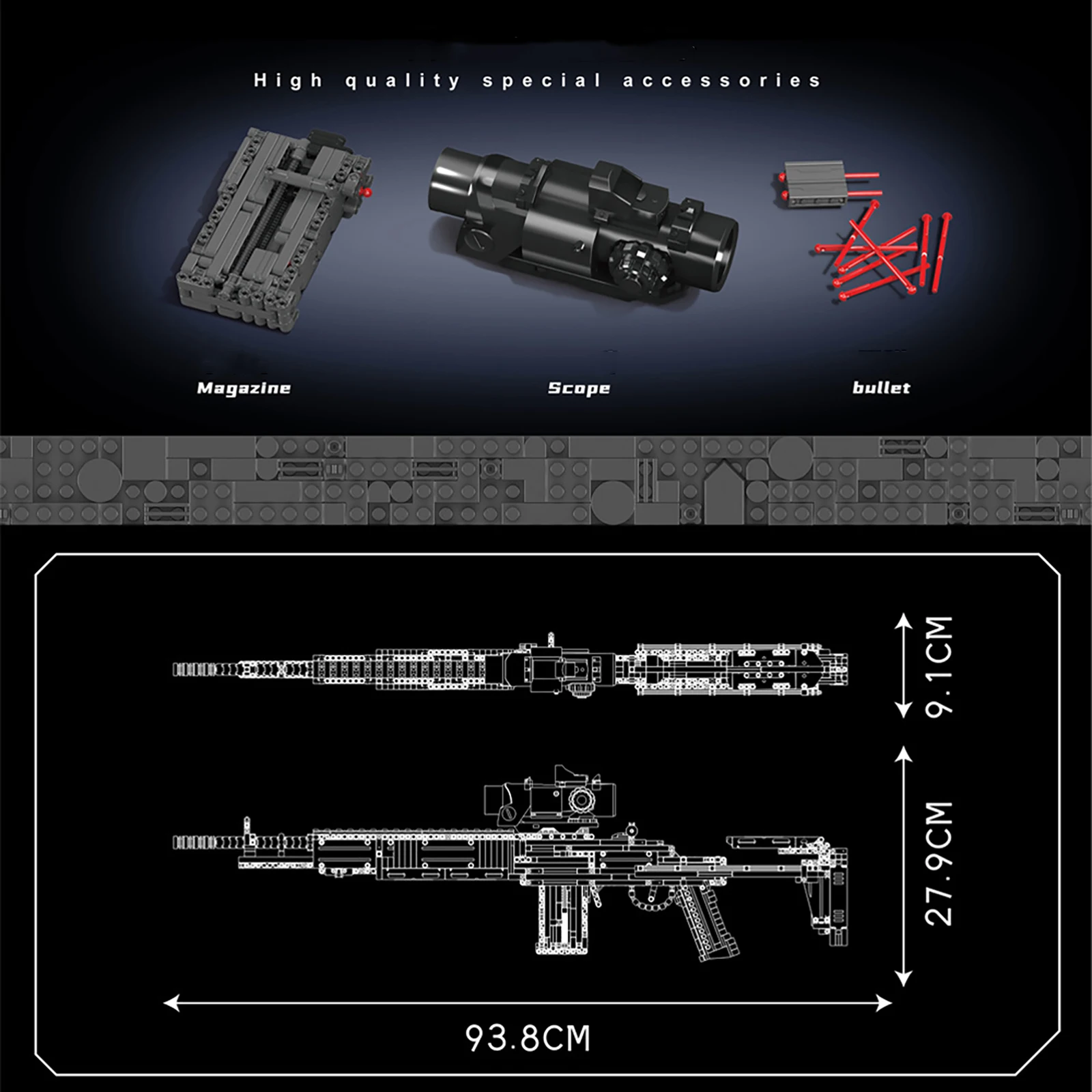 ชุดตัวต่อ MOULD KING 14026 MK14 RIFLE รุ่น 1606 ชิ้น สำหรับนักสะสม ชุดประกอบ DIY สำหรับจัดแสดง ของเล่นจำลองสำหรับวัยรุ่นและผู้ใหญ่