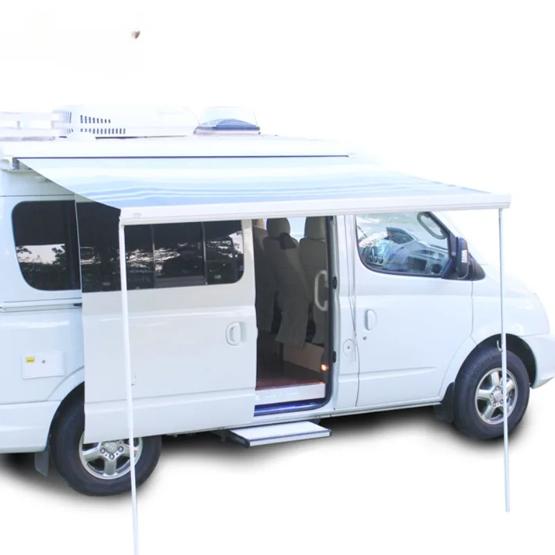 White motorized electric retractable camper van  car arms Arm Type 100% Waterproof RV Awning